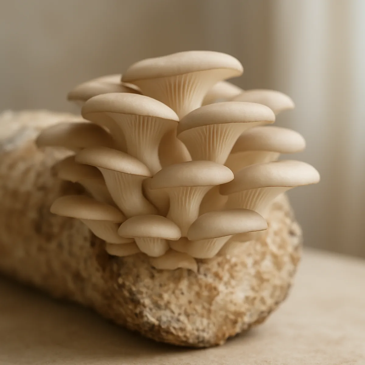 Oesterzwammen groeien op een houten stam